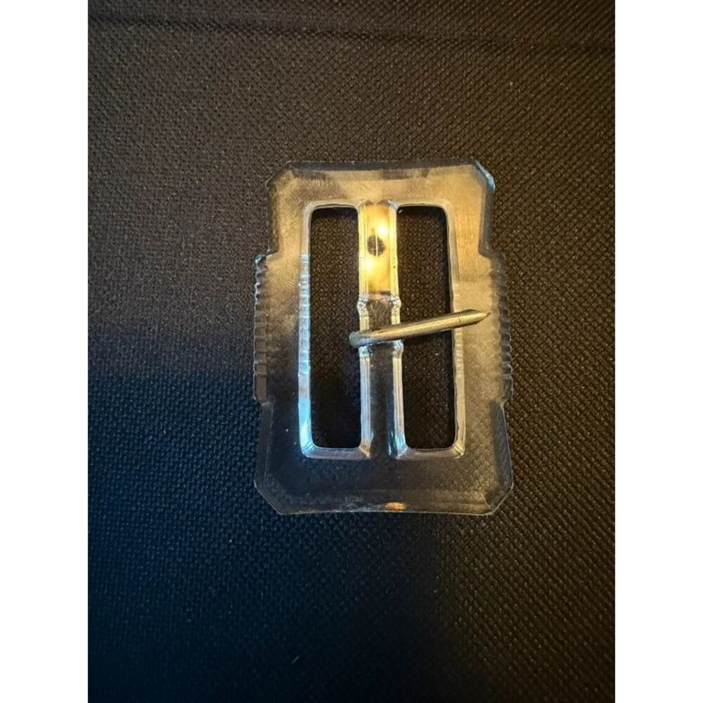 Antique c. 1920s-30s Czechoslovakian Art Deco Clear Glass Belt Buckle
